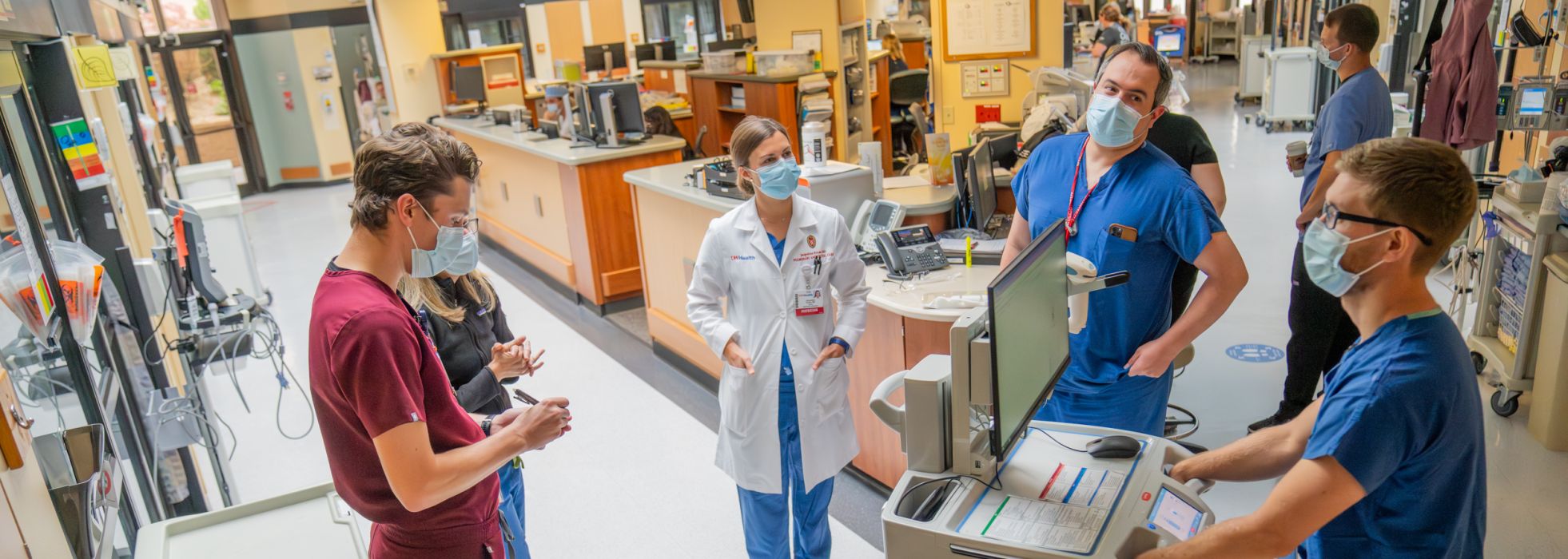 Dr. Jackie Kruser and others in the MICU