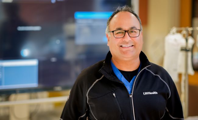 Dr. Amish Raval in the cath lab