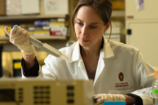 Dr. Sara McCoy in the lab.