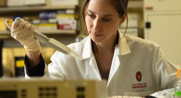 Dr. Sara McCoy in the lab.