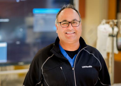 Dr. Amish Raval in the cath lab